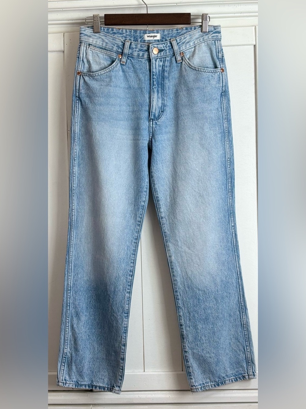 Wrangler Wild West High Rise Straight Jeans 603 Light Wash 27x28 - Picture 6 of 15